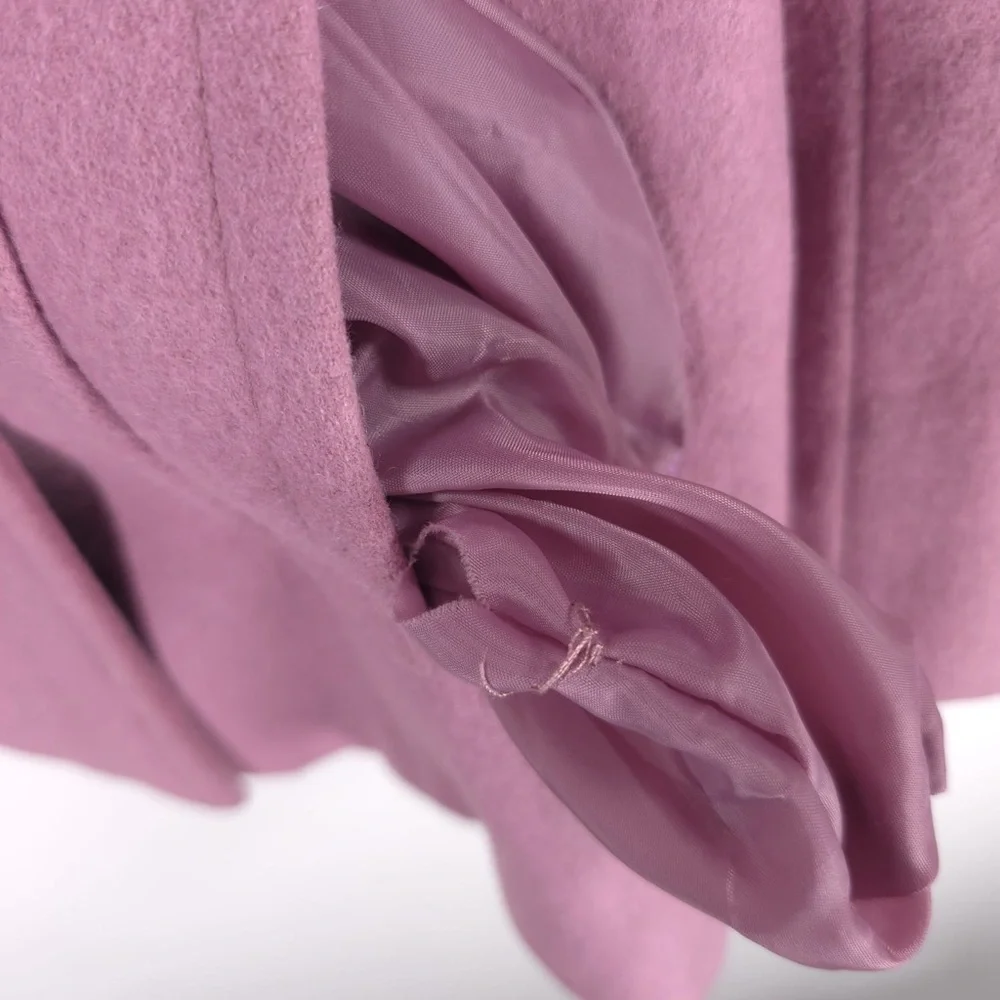 HALSTON STUDIO‎ WOOL Blend Pink Coat Double Breasted UKRAINE🇺🇦MADE Size 8